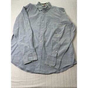 Tailor Vintage Luxe Performance Men’s Button Down Shirt Blue Size L Cotton Stre